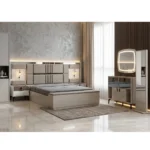 Chambre à coucher moderne NOVA, 10 pièces – Crème et marron – Image 2