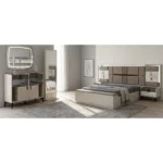 Chambre à coucher moderne NOVA, 10 pièces – Crème et marron – Image 3