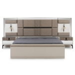 Chambre à coucher moderne NOVA, 10 pièces – Crème et marron – Image 4