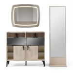 Chambre à coucher moderne NOVA, 10 pièces – Crème et marron – Image 5