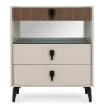 Chambre à coucher moderne NOVA, 10 pièces – Crème et marron – Image 8