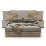 Chambre à coucher Moderne AURELIA 6 Pièces – Crème et or – Image 2
