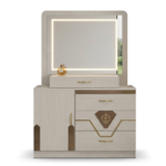 Chambre à coucher Moderne ÉCLAT 5 Pièces – Crème et or – Image 3