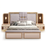 REGALIS 6-Piece Modern Bedroom Set – Cream & Gold - Image 2
