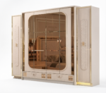 REGALIS 6-Piece Modern Bedroom Set – Cream & Gold - Image 3