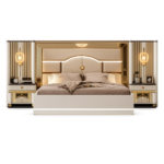 Chambre à coucher Moderne OPALIA 6 Pièces – Crème et or – Image 2