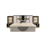 Chambre à coucher Moderne NOVARA 8 Pièces – Crème et noir – Image 2