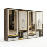 Chambre à coucher Moderne NOVARA 8 Pièces – Crème et noir – Image 3