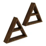 Étagère murale triangulaire en bois naturel, noyer – Image 2