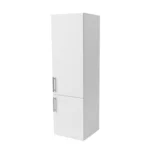 Meuble de cuisine colonne pour appareils électroménagers, 60 cm de large, avec réfrigérateur intégré, disponible en blanc ou en noyer. – Image 2