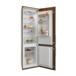 Meuble de cuisine colonne pour appareils électroménagers, 60 cm de large, avec réfrigérateur intégré, disponible en blanc ou en noyer. – Image 3