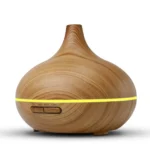 Diffuseur d’arômes élégant aspect bois pour huiles essentielles, éclairage LED de 7 couleurs et minuterie, 300 ml, humidification stylée de la pièce pour votre maison – Image 3
