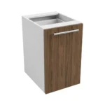 Meuble de cuisine basse, largeur 45 cm, équipée d'une étagère en deux couleurs : blanc ou bois de noyer. – Image 2