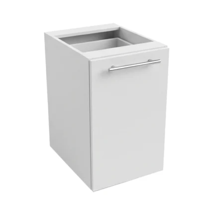 Meuble de cuisine basse, largeur 45 cm, équipée d'une étagère en deux couleurs : blanc ou bois de noyer.