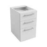 Meuble de cuisine basse, largeur 45 cm, avec trois tiroirs en deux couleurs : blanc ou bois de noyer. – Image 2
