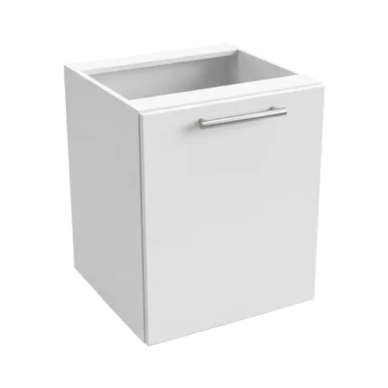 Meuble de cuisine basse, largeur 60 cm, équipée d'une étagère en deux couleurs : blanc ou bois de noyer.