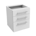 Meuble de cuisine basse, largeur 60 cm, avec trois tiroirs en deux couleurs : blanc ou bois de noyer. – Image 2