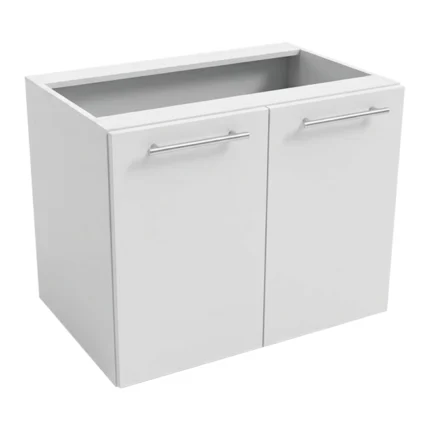Meuble de cuisine basse, largeur 90 cm, équipée d'une étagère en deux couleurs : blanc ou bois de noyer.