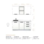 Cuisine moderne complète, en blanc – Modèle « FAGUS » – Image 2