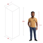 Meuble de cuisine colonne pour appareils électroménagers, 60 cm de large, avec réfrigérateur intégré, disponible en blanc ou en noyer. – Image 4