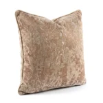 Housse de Coussin Décorative en Velours Marbré Beige et Or Luxueux - Coussin Carré avec Passepoil. – Image 2