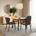 Ensemble de Table à Manger « NOCER » 5 Pièces – Noir et Orange