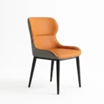 Ensemble de Table à Manger « MARNOR » 9 Pièces – Orange et Bleu foncé – Image 2