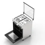 Cuisinière à gaz Pose Libre - 4 Feux « VERTA » - 60 cm - Noir – Image 3