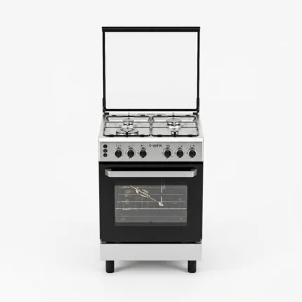 Cuisinière à gaz Pose Libre - 4 Feux « VERTA » - 60 cm - Noir
