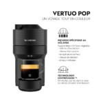 Nespresso Machine à Café Vertuo POP Noir, Capsules café Vertuo seulement, Technologie Centrifusion, 5 Tailles de Tasses + Kit de Bienvenue. – Image 4