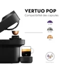 Nespresso Machine à Café Vertuo POP Noir, Capsules café Vertuo seulement, Technologie Centrifusion, 5 Tailles de Tasses + Kit de Bienvenue. – Image 5