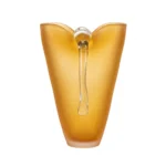 Vase artisanal en verre ambré avec effet coulant transparent - Centre de table décoratif moderne – Image 2