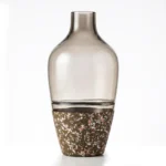 Vase Moderne Bicolore en Verre et Céramique Mouchetée - Décoration Boho Japandi pour Herbe de la Pampa et Fleurs Séchées – Image 2