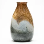 Vase en Céramique Émaillée Artisanal - Petit Vase Décoratif aux Tons Terreux Marron, Crème et Vert pour Fleurs Séchées – Image 2