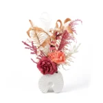 Vase en Céramique Moderne en Arche Moucheté avec Arrangement Floral Séché - Pièce Centrale Déco Boho avec Roses Artificielles et Herbes Séchées. – Image 2