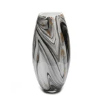 Vase en Céramique Moderne Effet Marbre - Vase Décoratif à Motifs Tourbillonnants Gris, Blanc et Or pour Fleurs et Branches Séchées. – Image 2
