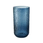 Grand Vase Cylindrique en Verre Texturé Bleu - Pièce Centrale Décorative Moderne pour Branches Séchées et Fleurs. – Image 2
