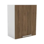 Meuble haut de cuisine, largeur 60 cm, équipée d'une étagère en deux couleurs : blanc ou bois de noyer.