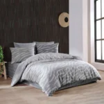 Ensemble de Literie en Coton Majoli 5 Pièces - Motif Gris Moderne