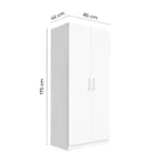 Armoire Moderne Blanche à 2 Portes - Meuble de Rangement Compact en Bois Mélaminé. – Image 2
