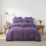 Ensemble de Literie en Coton Violet 6 Pièces Turkey Fashion - avec Motif en Relief.