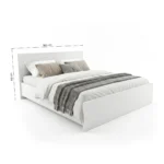 Cadre de Lit King Size 180cm Moderne Blanc - Lit Plateforme en Bois Mélaminé. – Image 2