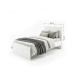 Cadre de Lit Moderne Blanc 90cm - Lit Plateforme Minimaliste en Bois Mélaminé. – Image 2