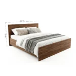 Cadre de Lit King Size 180cm Moderne en Bois de Noyer - Lit Plateforme en Bois Mélaminé. – Image 2