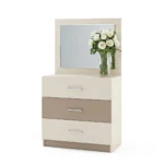 Ensemble de Chambre à Coucher Moderne 5 Pièces pour Lit King Size en Blanc et Beige avec Tête de Lit LED. – Image 4