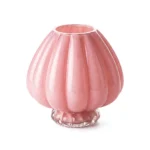 Vase en Verre Côtelé Rose Moderne - Vase à Fleurs Décoratif pour la Décoration Intérieure et les Centres de Table. – Image 2