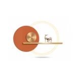 Terre d'Orient – Applique Murale LED Terracotta & Duo de Cerfs Dorés – Image 2