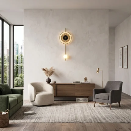 Soleil Pendulaire – Horloge Murale LED & Globe Lumineux