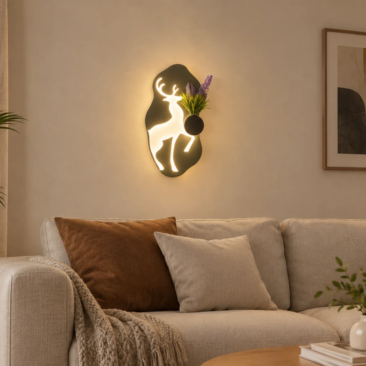 4 Sylvan Cerf – Applique Murale LED & Pot Végétal Intégré – Image 1