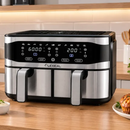 Friteuse Sans Huile Double Zone Lexical LAF-3081 Dual Basket 9L – 2100W